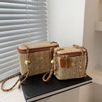Mini Straw Bucket Crossbody