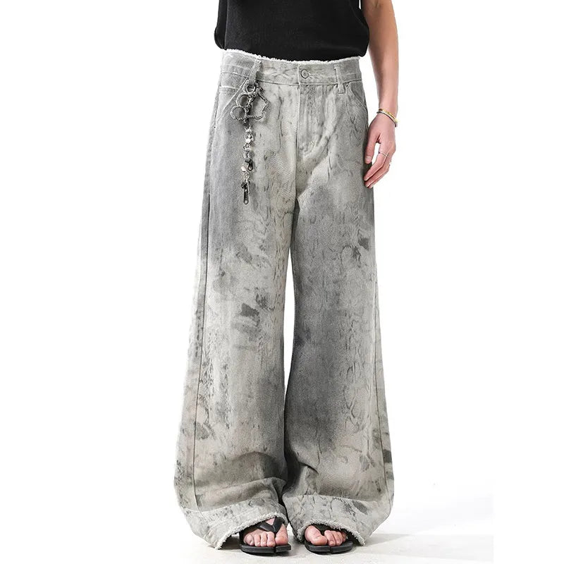 Acid Wash Wide Leg Pants