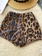 Leopard Sequin Shorts