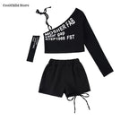 Off Shoulder Crop Top Jogger Pants Set