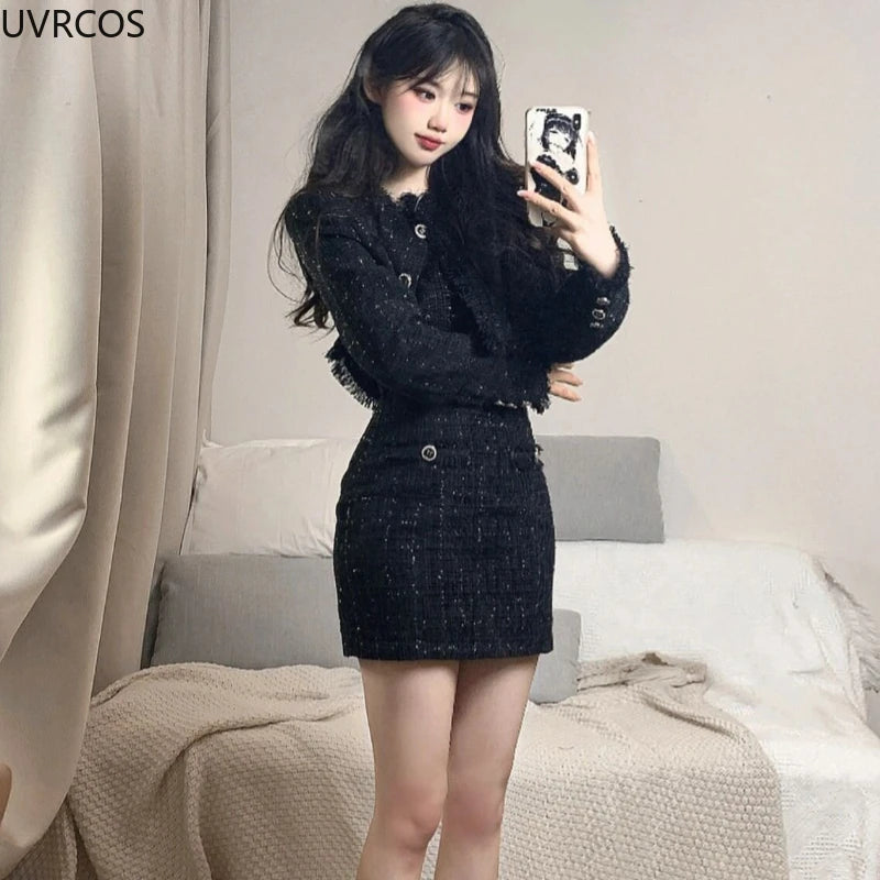 Tassels Short Jackets Casual Strap Party Mini Dress Set
