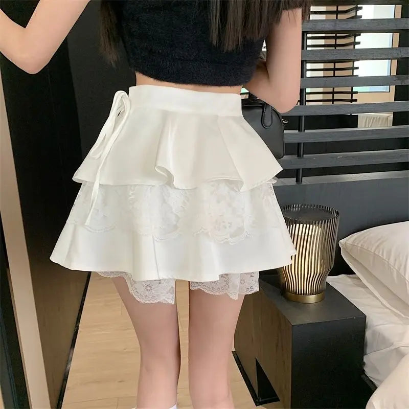 A-Line Skirt with Lace Trim