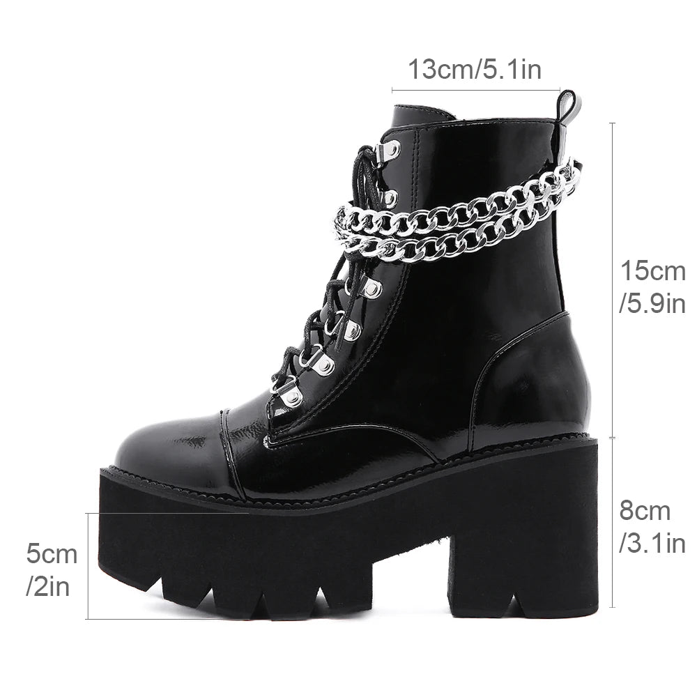 Gdgydh Chunky Heel Platform Boots