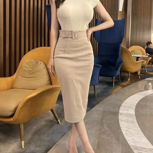 High Waist Belt Skirt