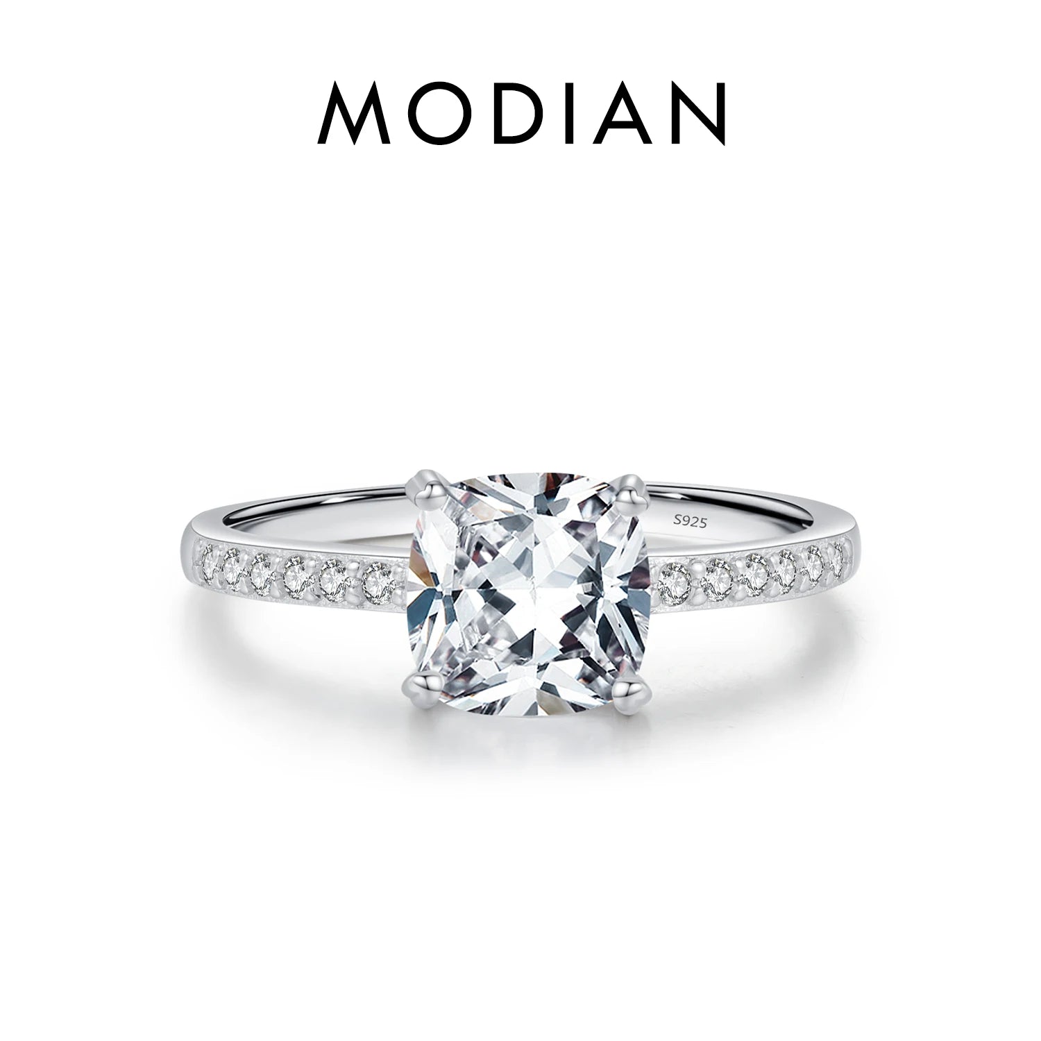 925 Sterling Silver Classic Geometric Round Oval Shape Zirconia Ring
