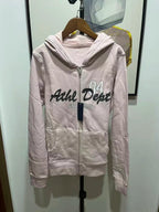 1977 Letter Embroidery Slim Zip-up Hoodie