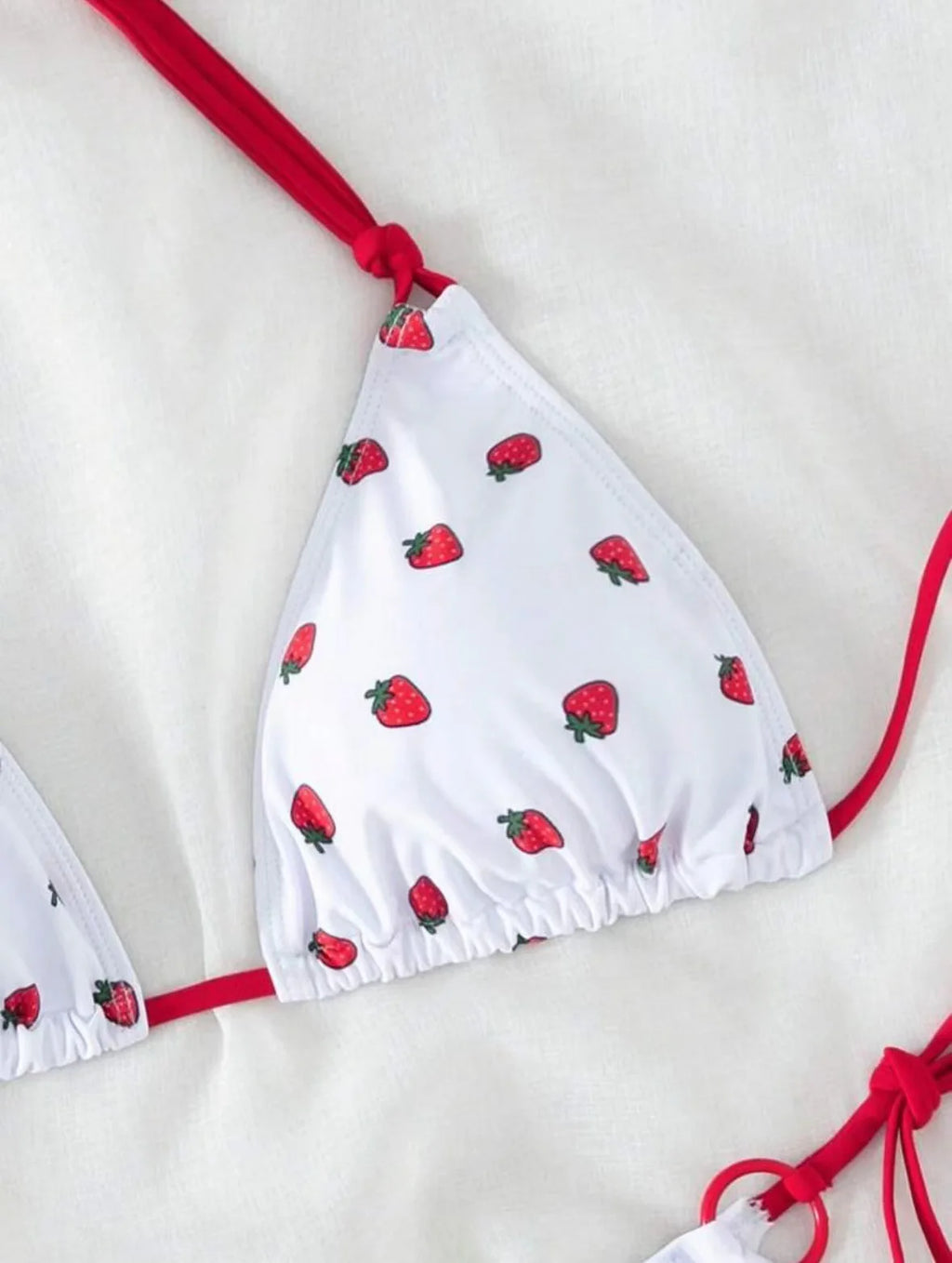 Strawberry Print Halter String Micro Bikini