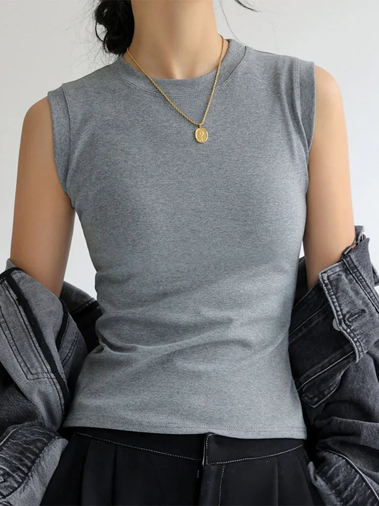 Round Neck Basic Sleeveless Tank