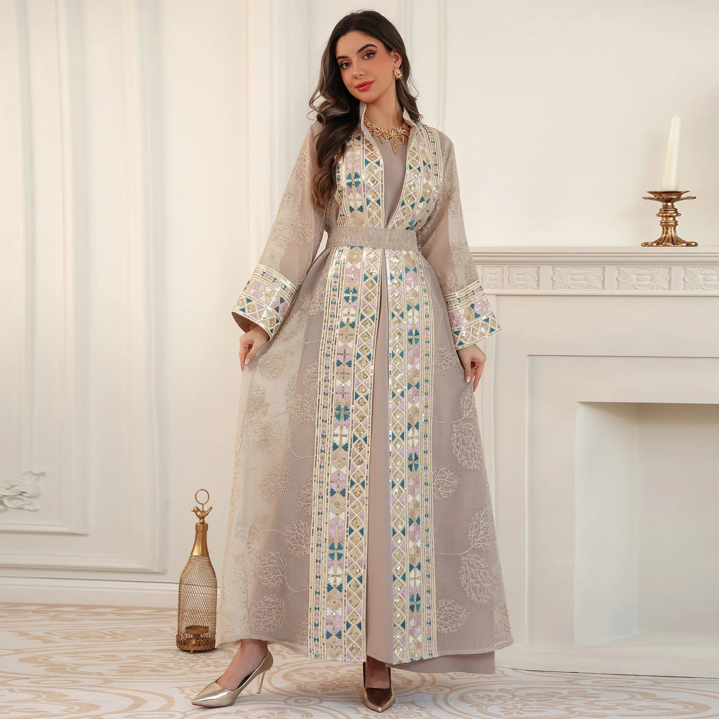 Eid Abaya Women Party Dress 2 Piece Set Kaftan Jalabiya Elegant Muslim Dubai Vestidos Largo Ramadan Caftan Long Robe Abayas 2026