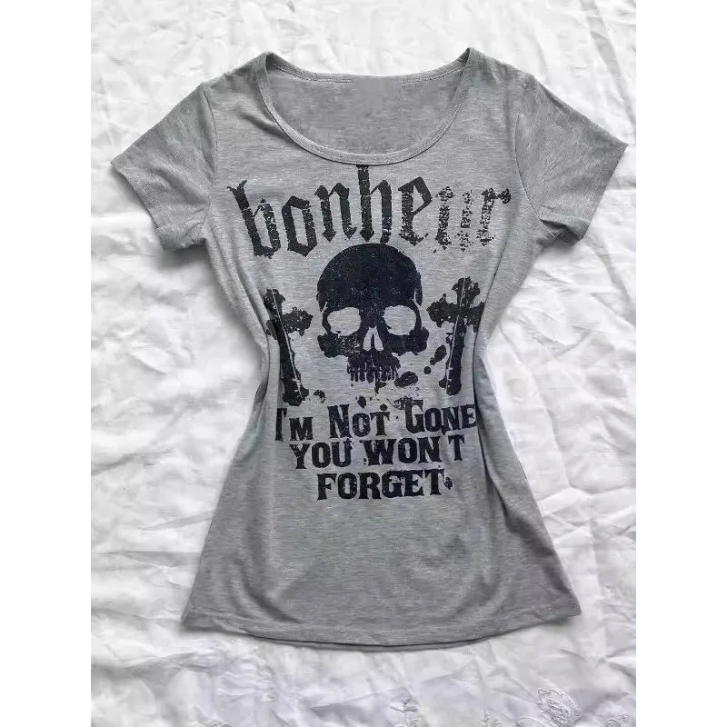 Skeleton Letter Print Top