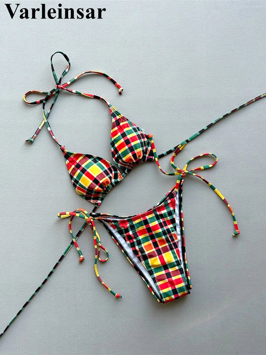 Plaid Halter Bikini