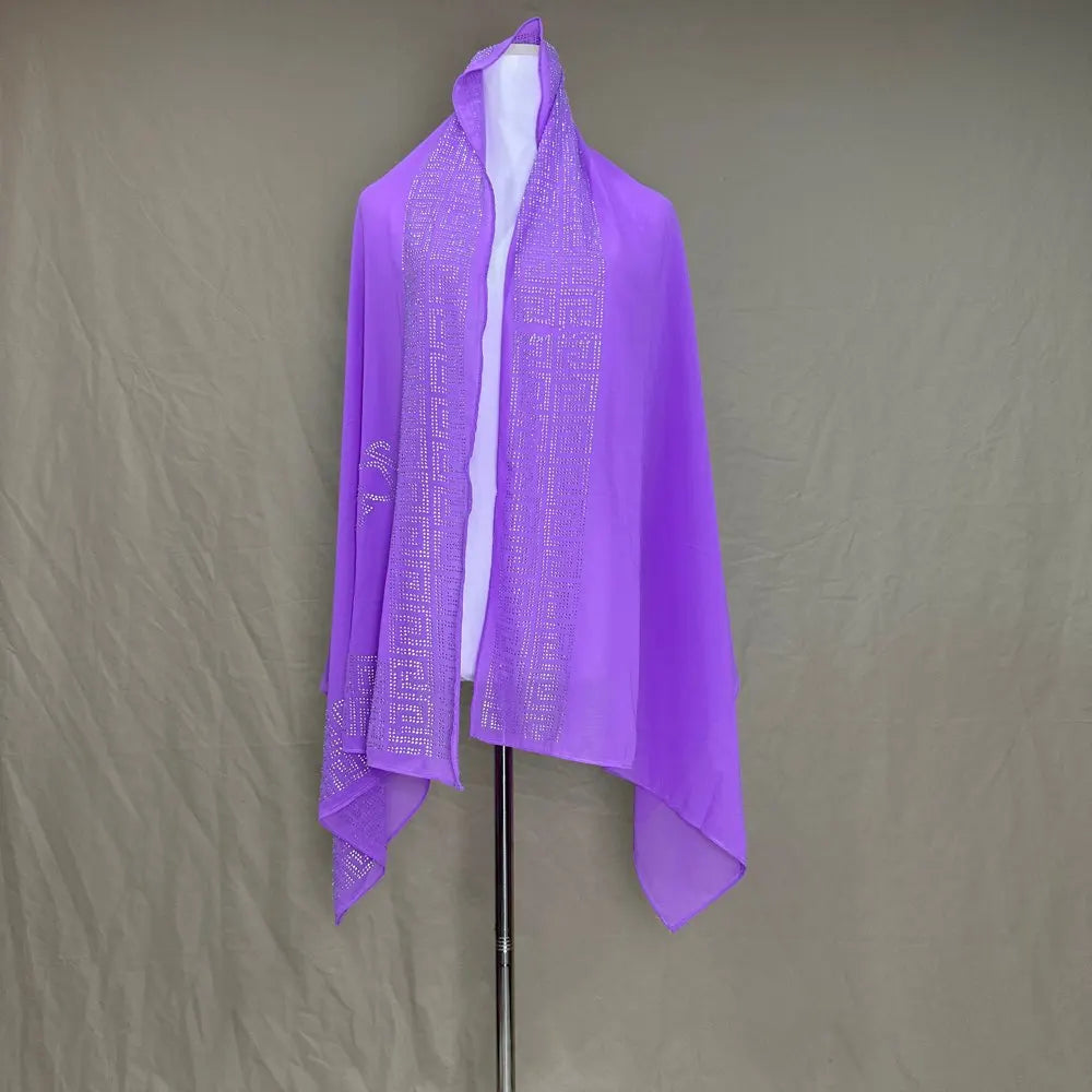 On Sale 2026 New African Net Hijab Scarf for Muslim Women African Dubai Islam Headscarf Embroidery Shawls Voile