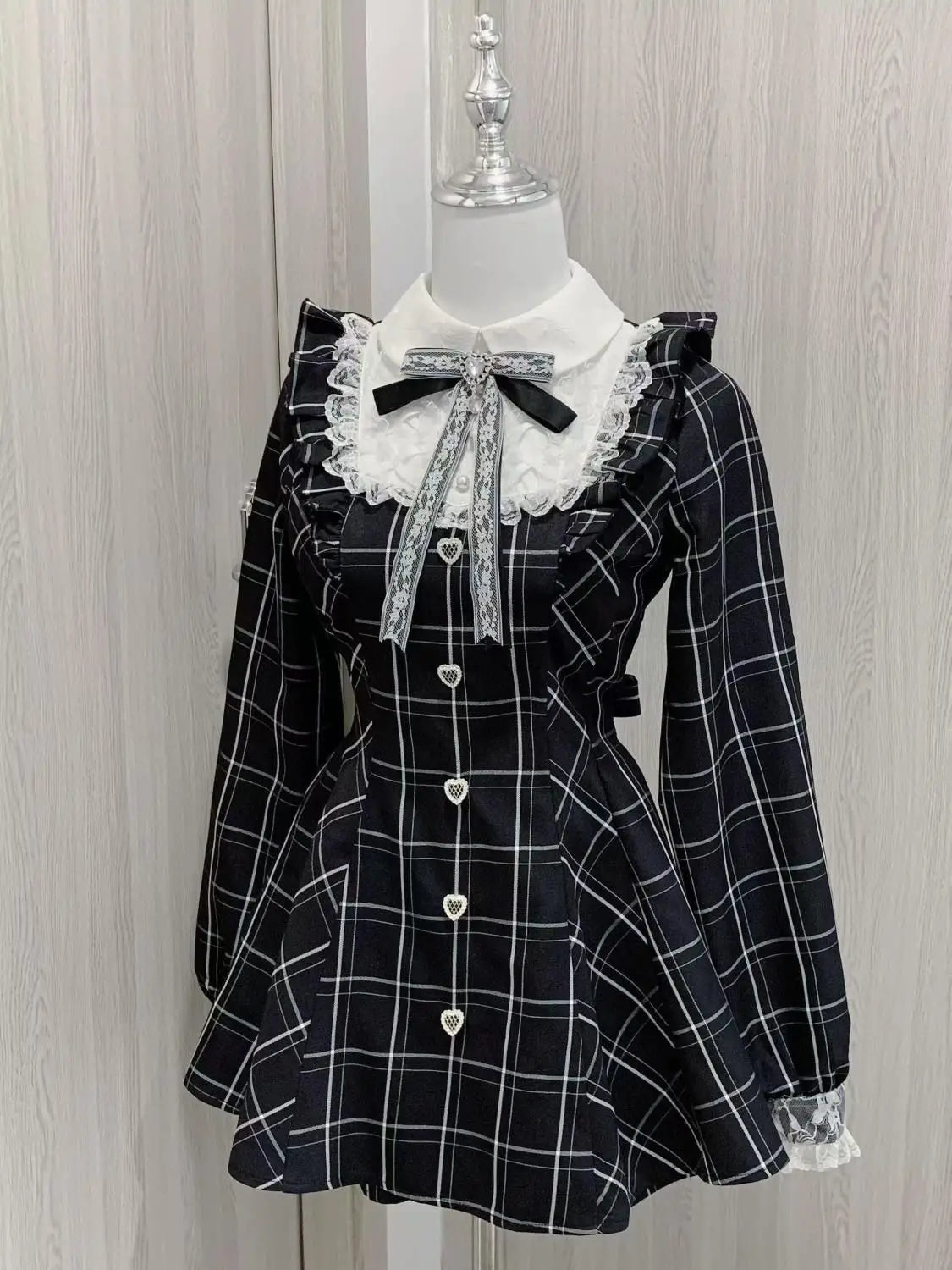 Spring Printed Bow Fake Two Piece Dress