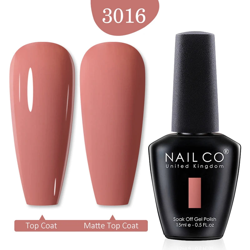 NAILCO 15ml Nail Gel Polish Winter Nude Colors Hybrid Gel Varnish Manicure UV Gel Nail Polish Primer Top Base Coat LED Nails Art