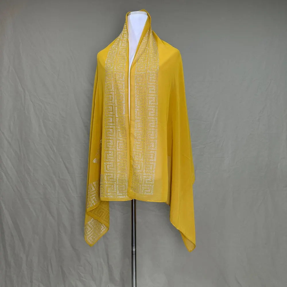 On Sale 2026 New African Net Hijab Scarf for Muslim Women African Dubai Islam Headscarf Embroidery Shawls Voile