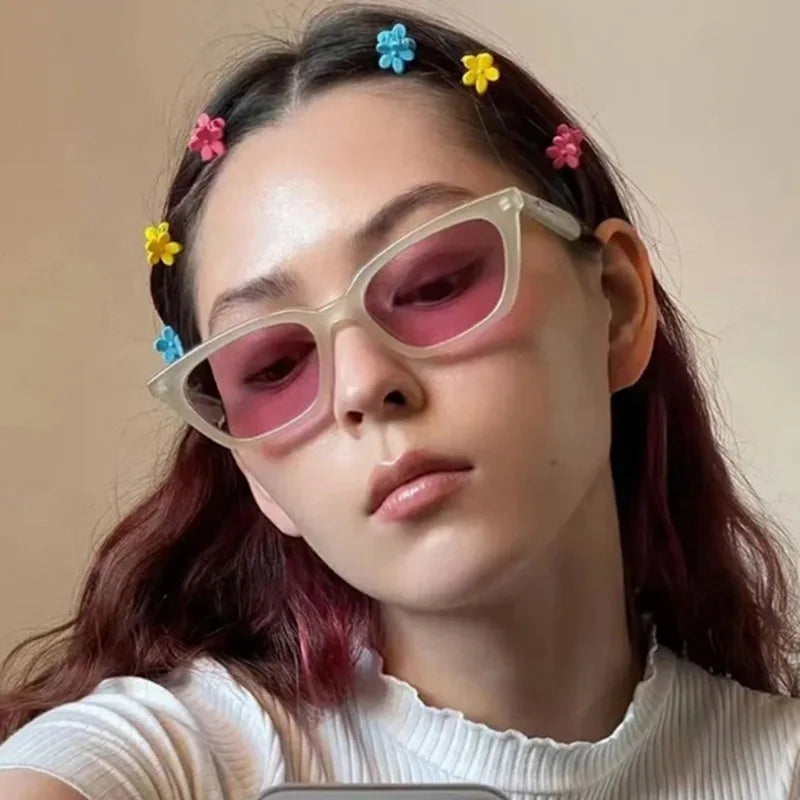 Summer Trendy Sunglasses Small Frame Cat Eye Gootrades UV400 Shades Vintage Eyewear Sun Protection Sun Glasses
