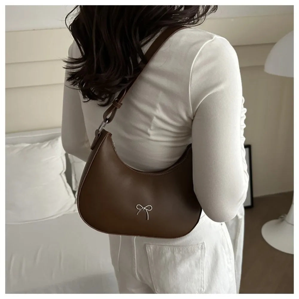 Bowknot PU Leather Handbag
