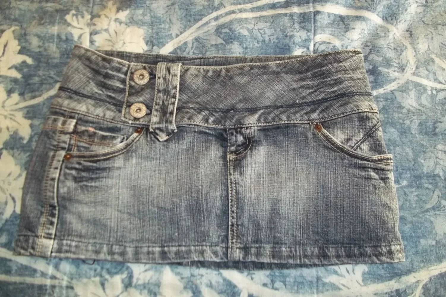 Washed Denim Shorts