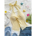 V-neck Halter Neck Crop Top