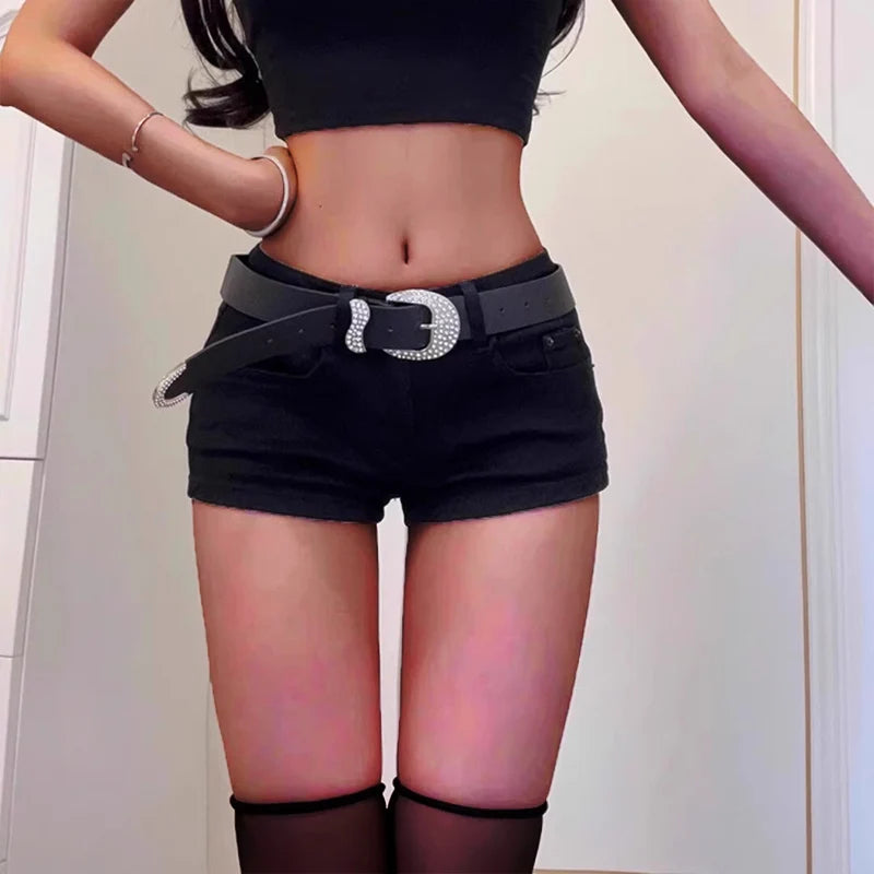 High Waist Aesthetic Straight Leg Jean Shorts