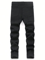 Rhinestone Embellished Black Stretch Skinny Jeans