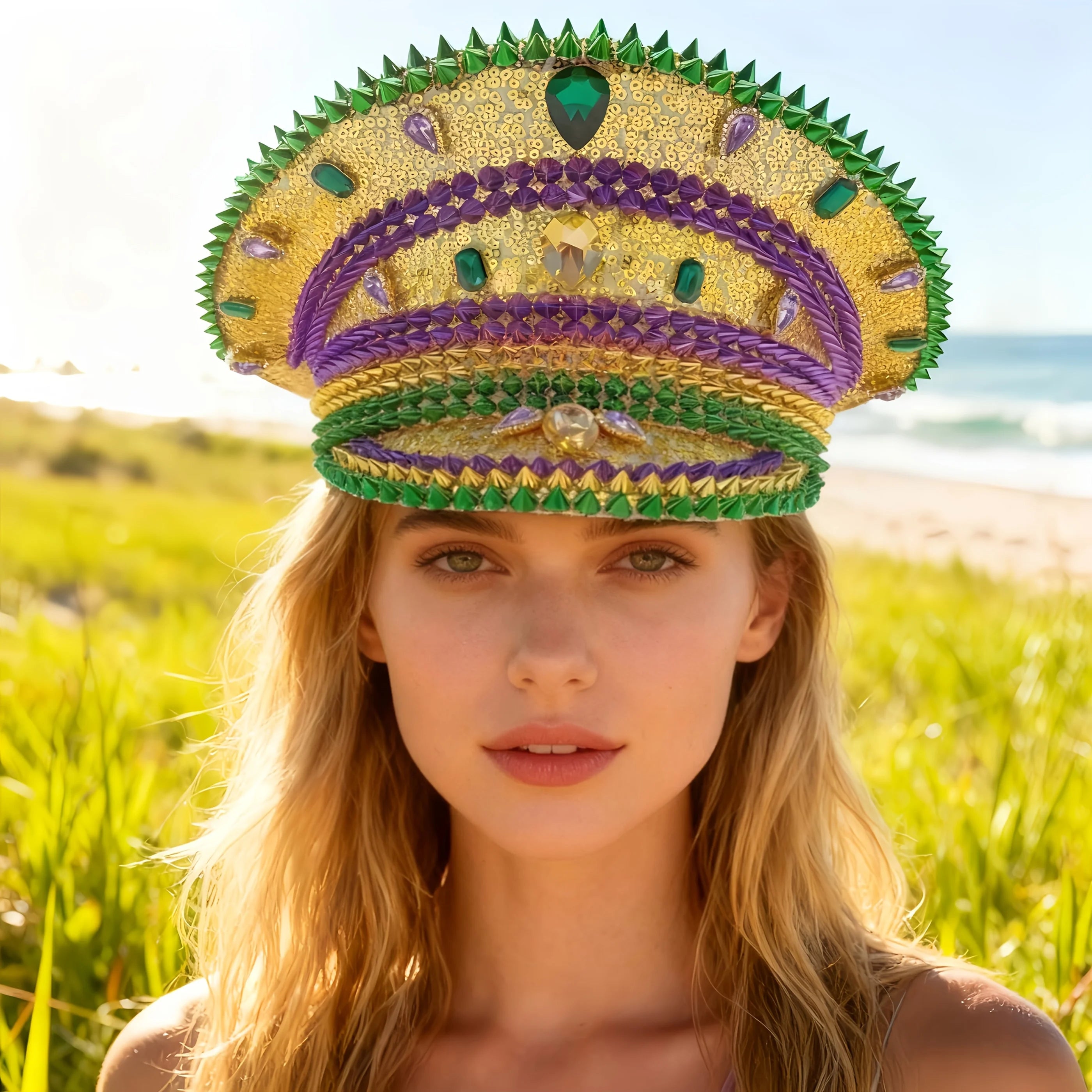 Steampunk Rhinestone Captain Hat