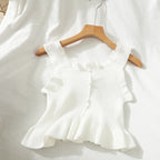 ITOOLIN Buttons Cropped T-Shirt