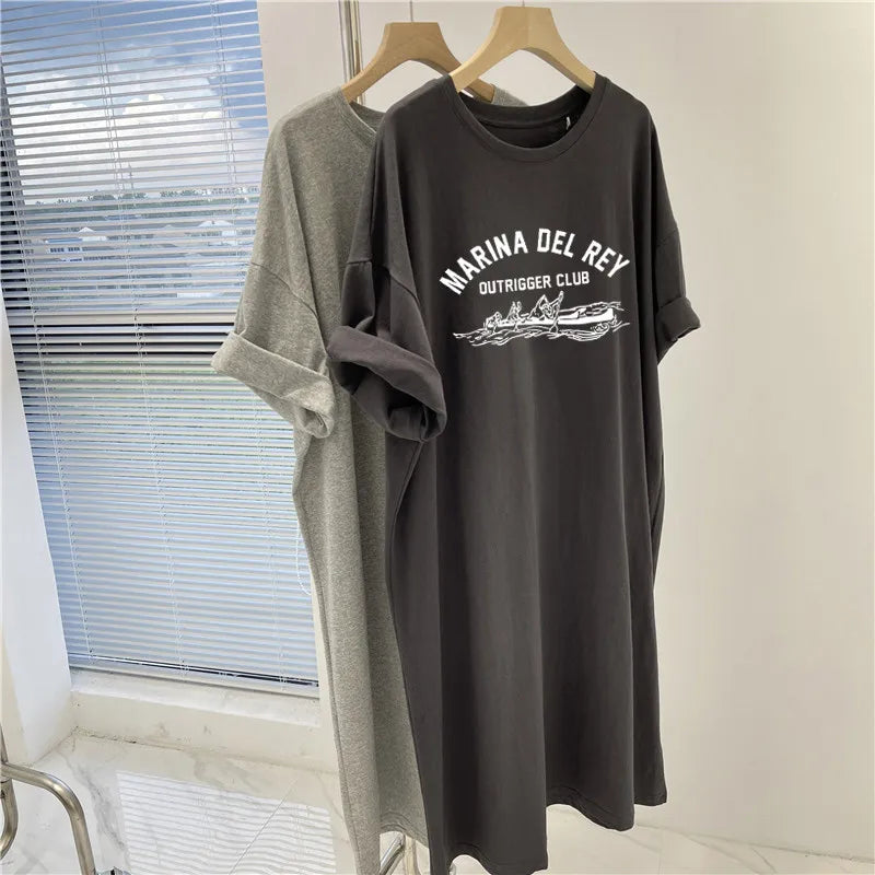 Loose Printed Short Sleeve Dress