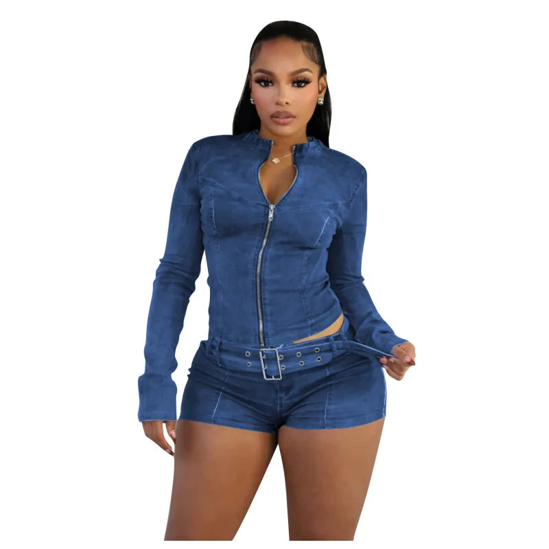 Denim Two Piece Set