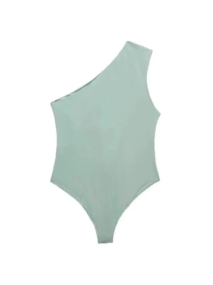 Ruched Asymmetric Bodysuits