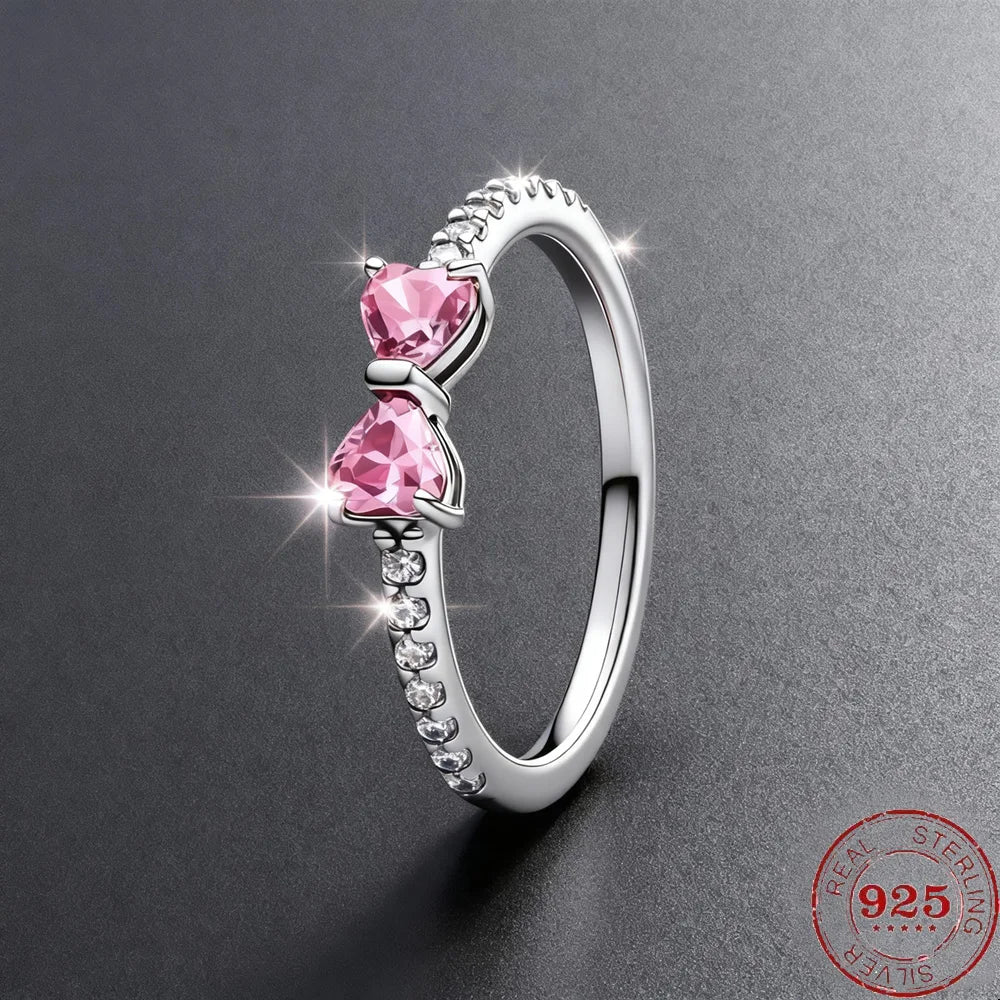 925 Sterling Silver Heart Moissanite Ring