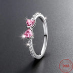 925 Sterling Silver Heart Moissanite Ring