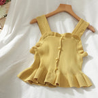 ITOOLIN Buttons Cropped T-Shirt