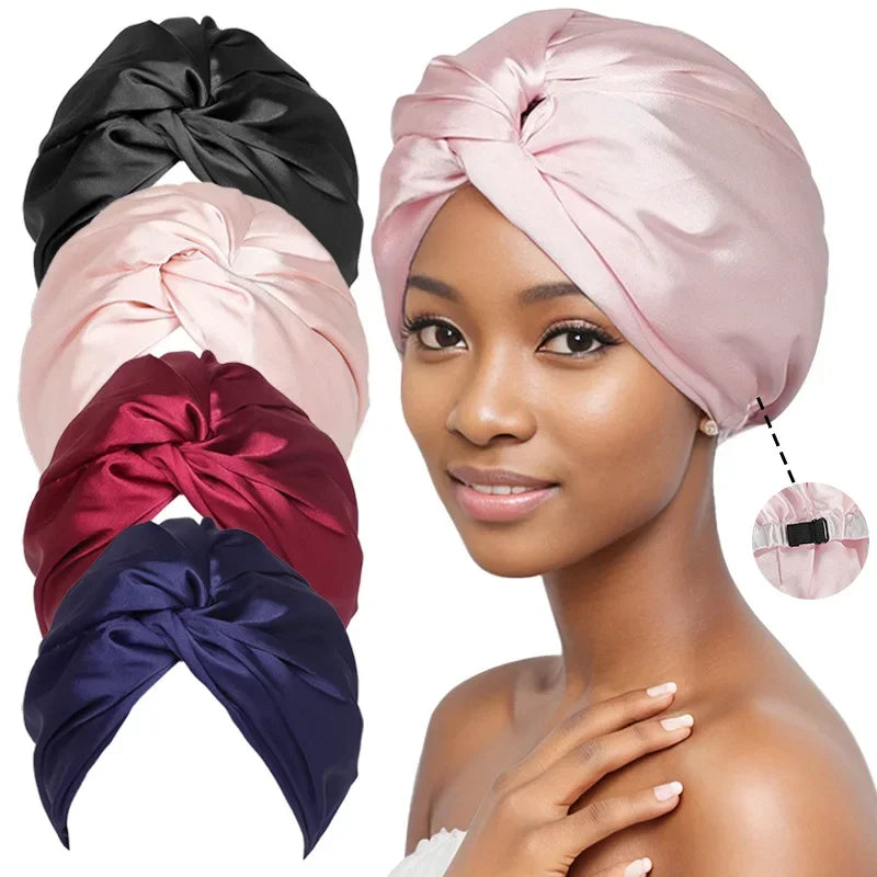 Double Layer Satin Turban Bonnet