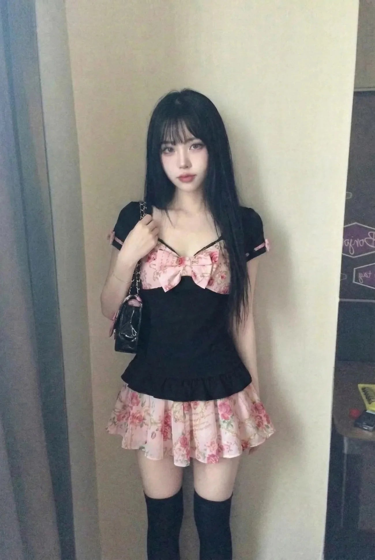 Bow Top + Short Skirt Set