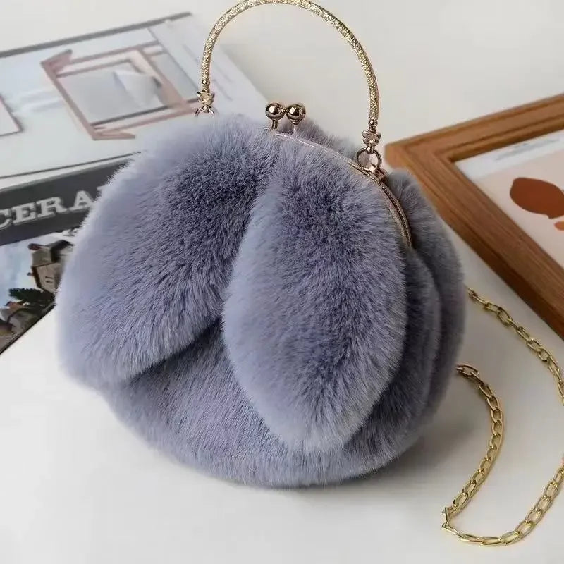 Rabbit Ear Plush Chain Bag