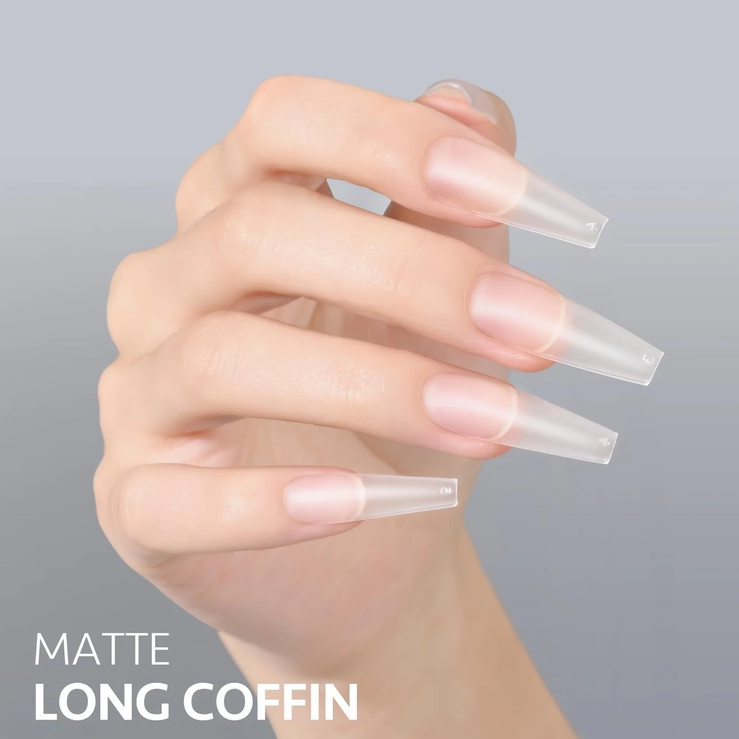 240pcs Long Coffin/Medium Stiletto Fake Nail Tips, Matte Soft Gel X Nail Tips, 12 Sizes Full Cover ABS False Press on Nails Tips