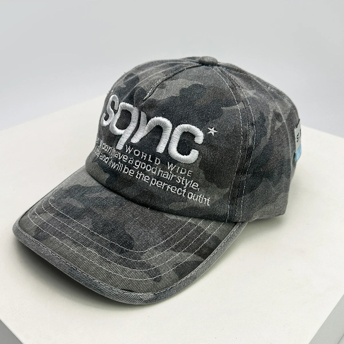 CAMO Letter Embroidery Baseball Hat