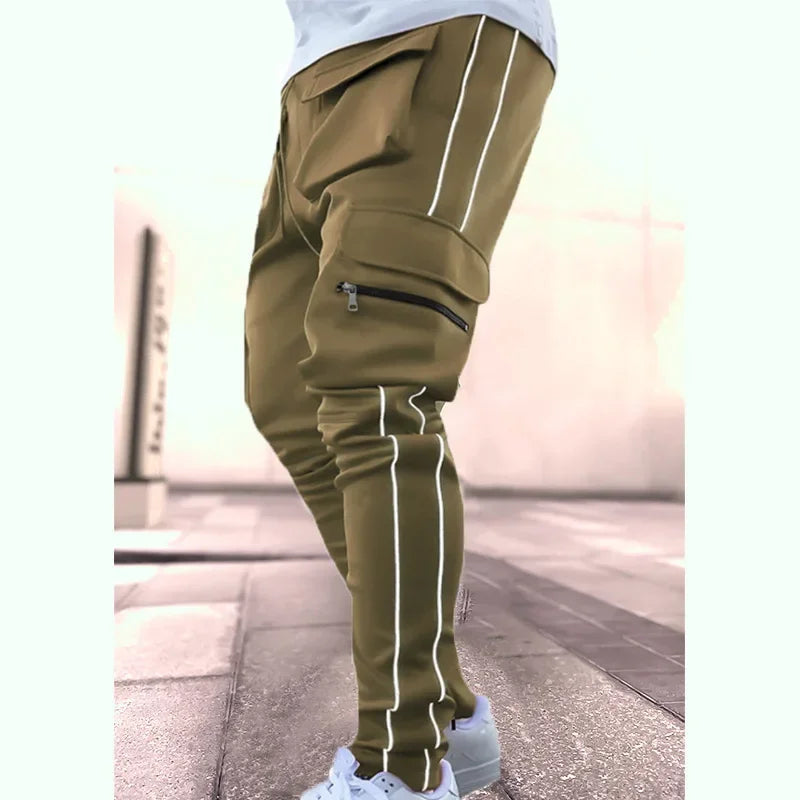 Reflective Straight Sports Casual Trousers