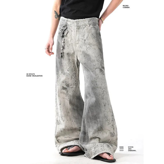 Acid Wash Wide Leg Pants
