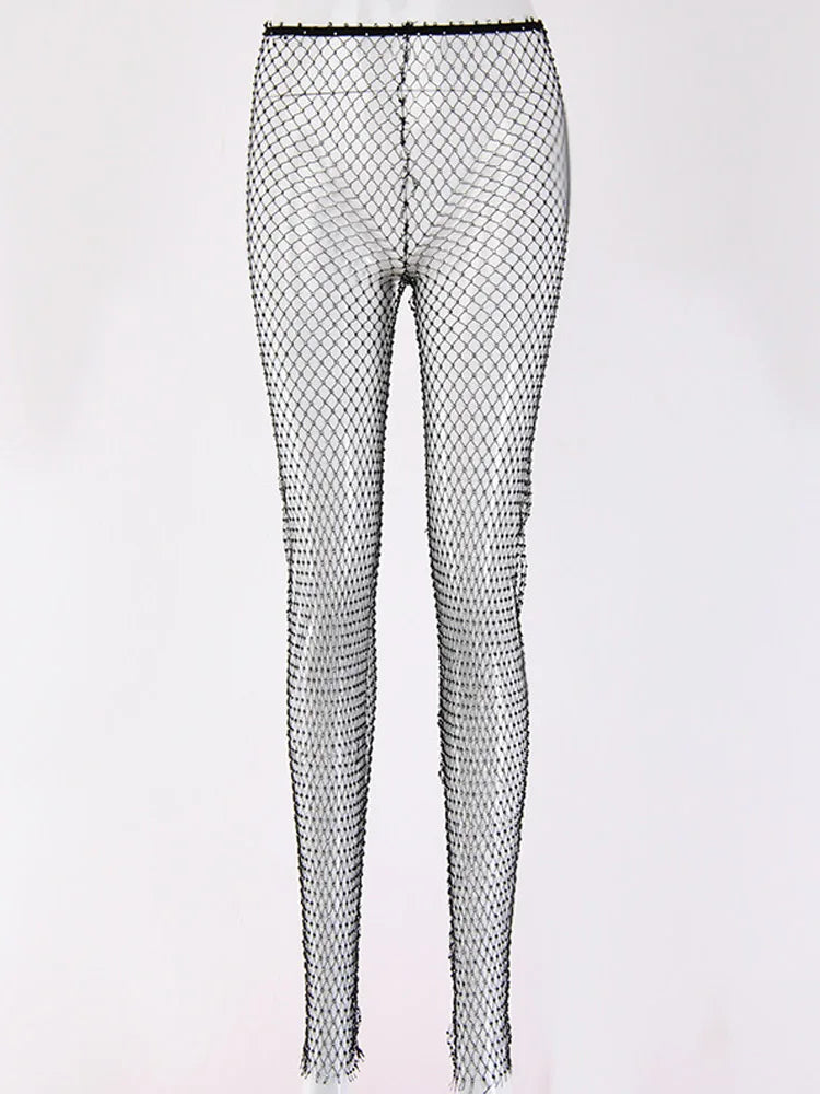 Crystal Diamond Mesh Tights