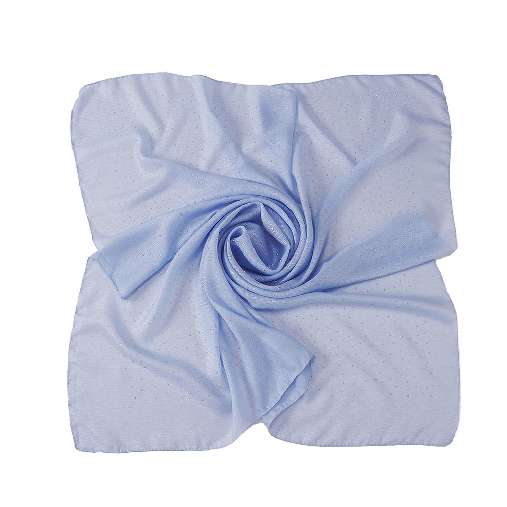 New Muslim Chiffon Square Hijab Premium Rhinestone Scarf Malaysia Shawl Plain Muslim Wraps Soft Turban Headband Shawl Supplier