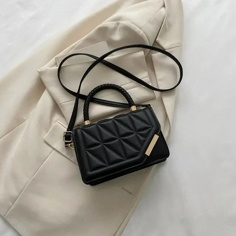 Plaid PU Leather Square Handbag