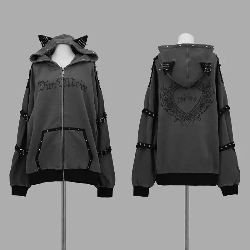 Fur-Lined Zipper Hoodie Jacket