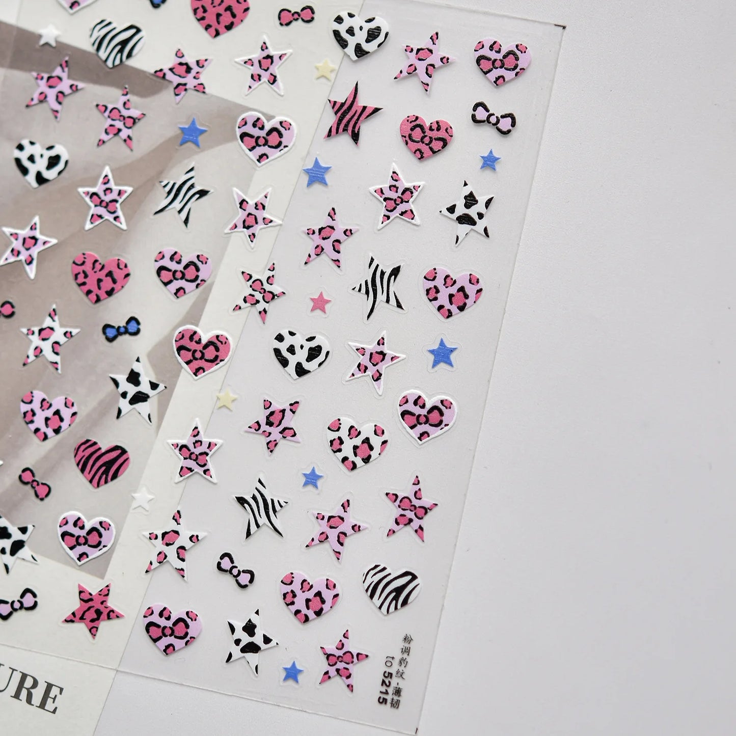 1pcs 5D Retro Leopard Print Heart-shaped Nail Art Stickers Metal Nail Sticker European and American Manicure Decorations Decals