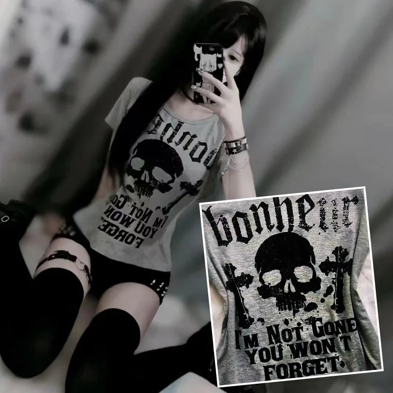 Skeleton Letter Print Top