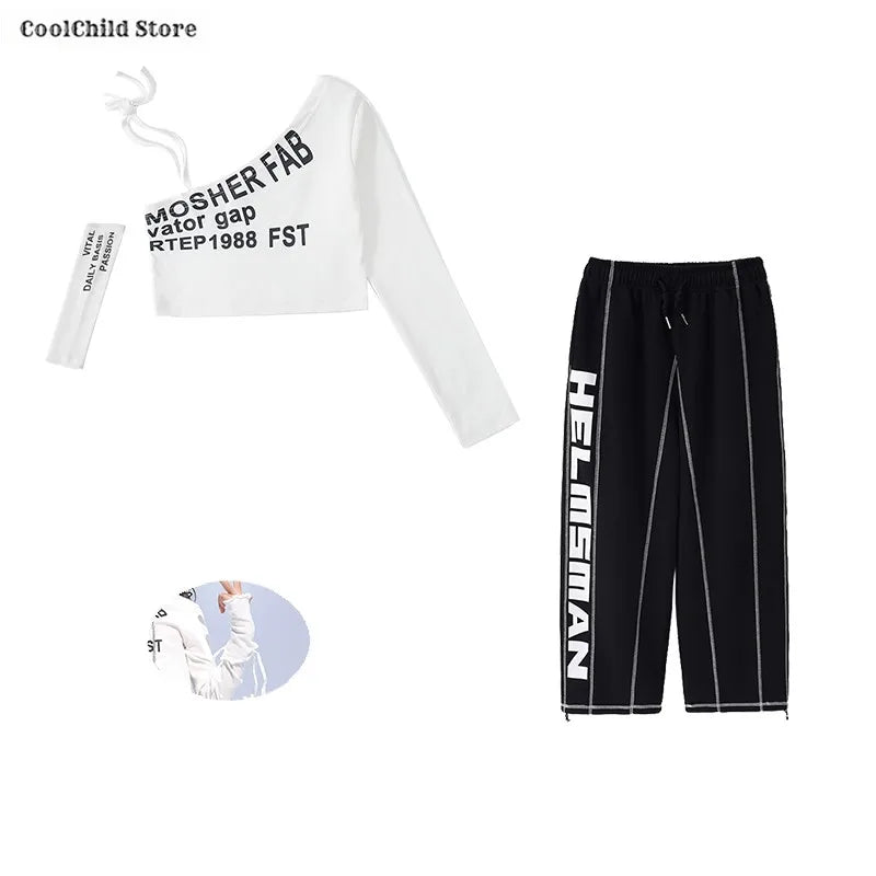 Off Shoulder Crop Top Jogger Pants Set