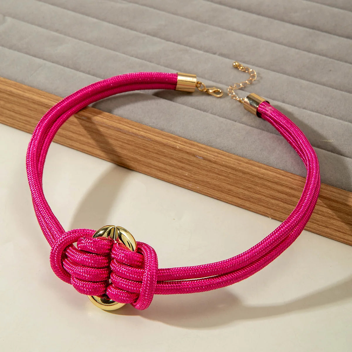 Pure Hand-Woven Mixed Color Knotted Necklace