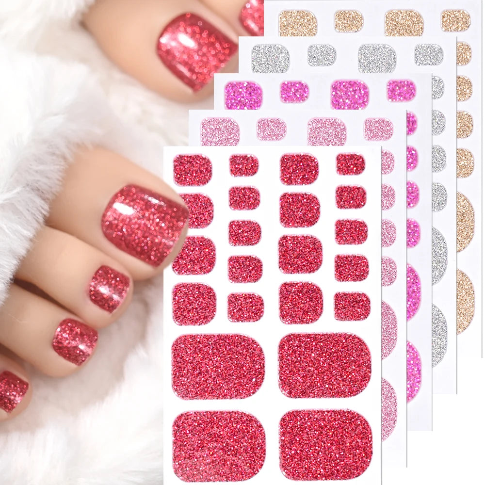 1 set 110 tips Shine Glitter Toenail Stickers