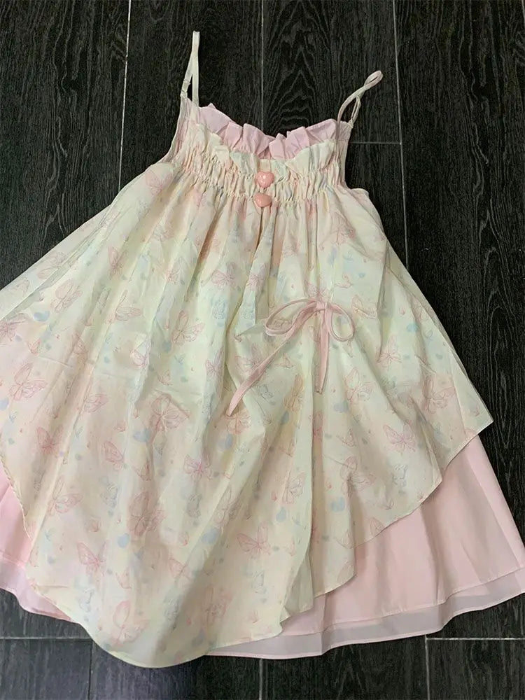 Loose Print Sling Dress